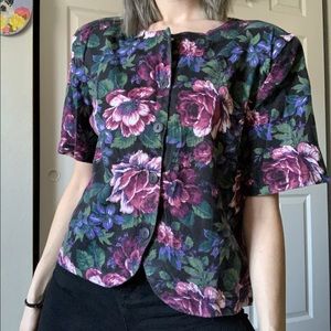 VINTAGE / floral 90s top